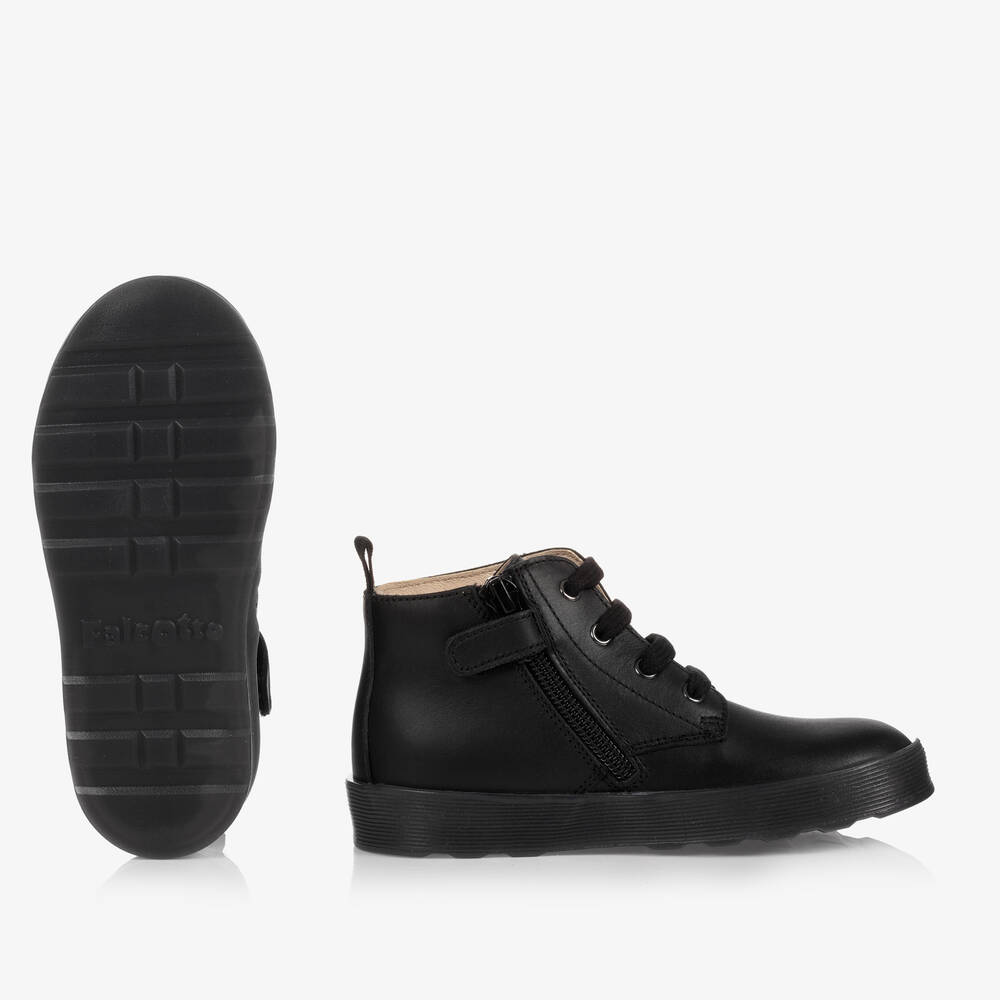 Falcotto by Naturino-Boys Black Leather Ankle Boots | Childrensalon