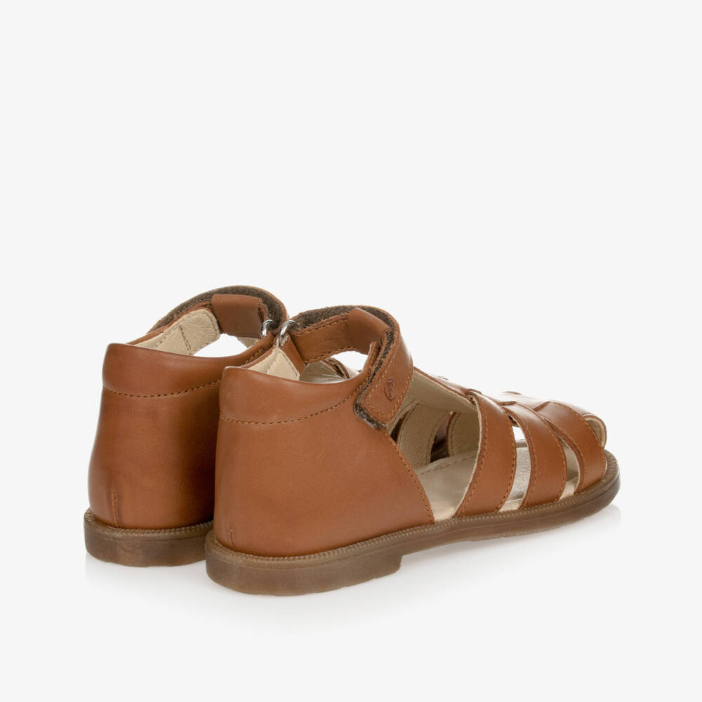 Falcotto by Naturino-Boys Brown Leather Sandals | Childrensalon