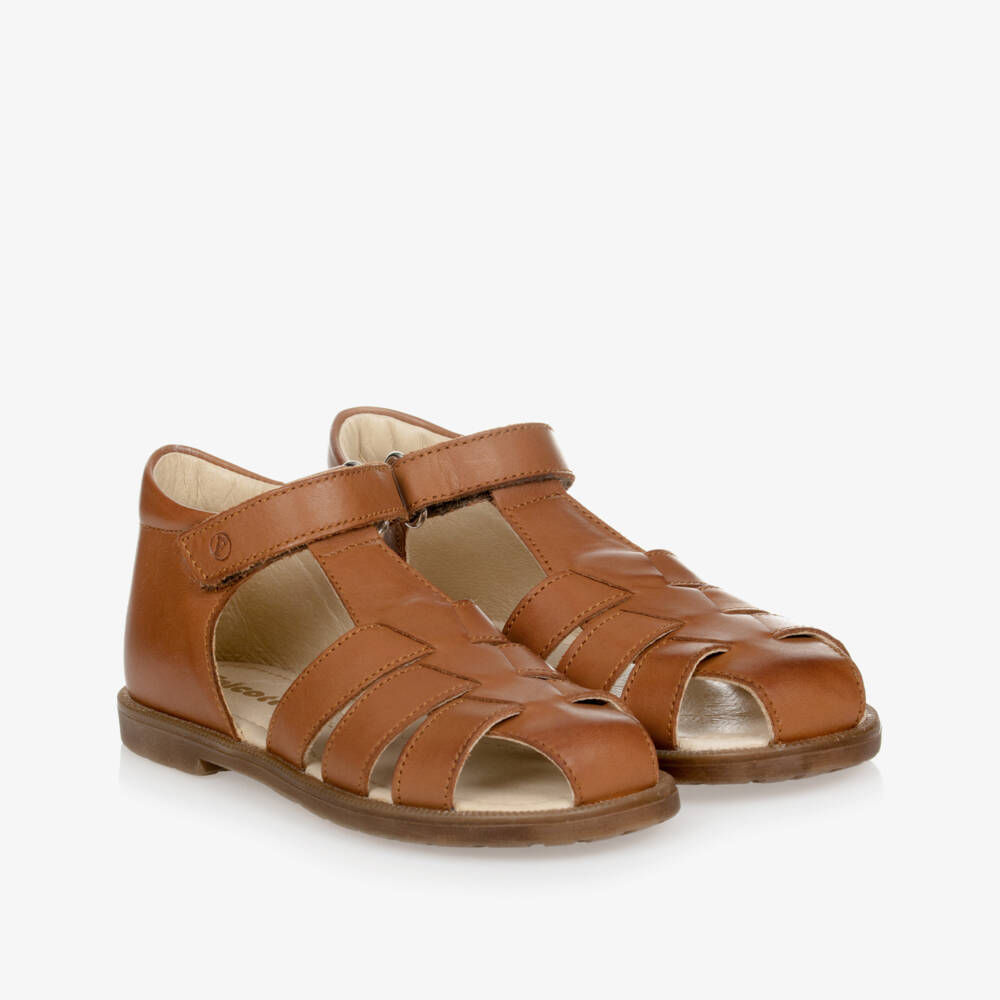 Falcotto by Naturino-Boys Brown Leather Sandals | Childrensalon