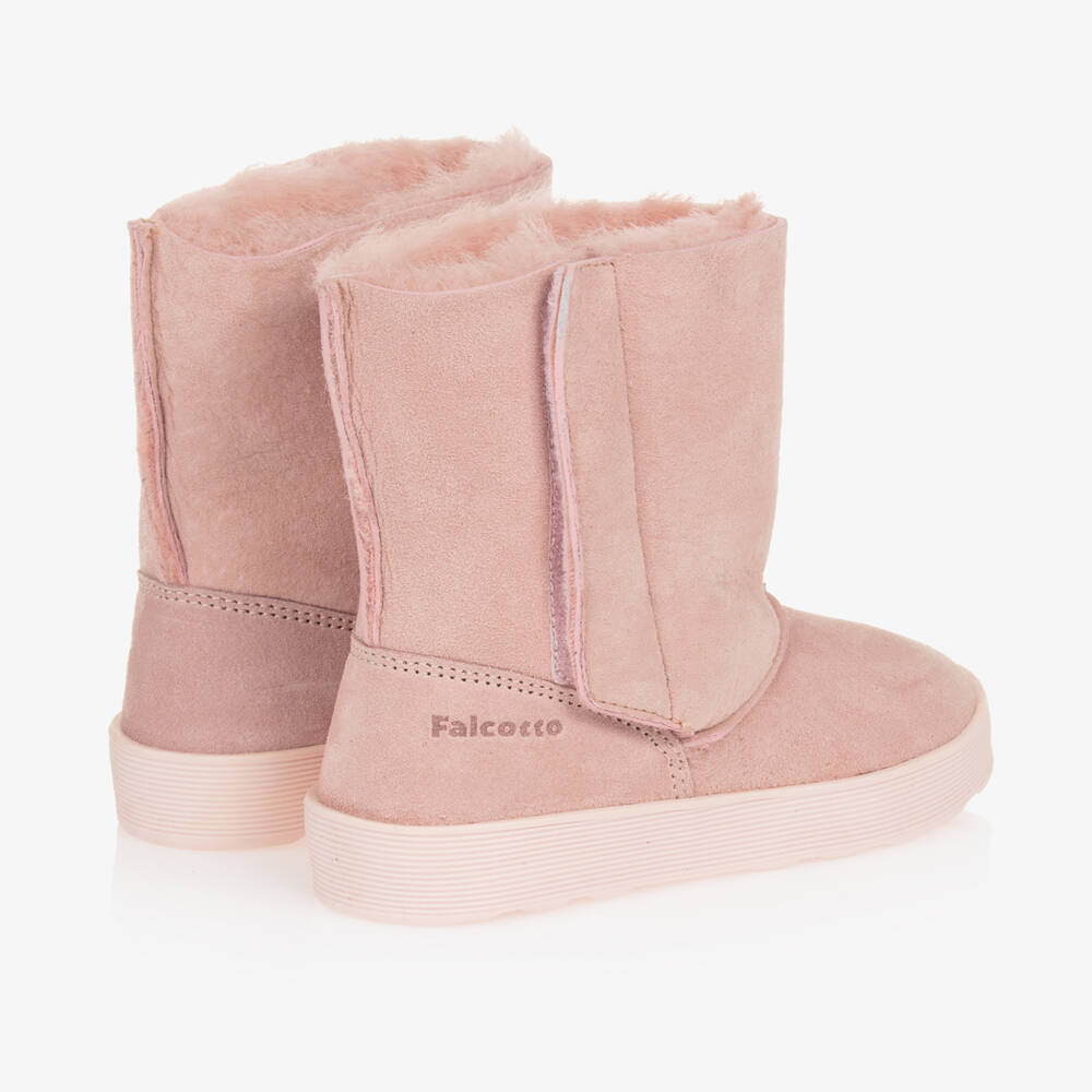 Falcotto by Naturino-Girls Pink Suede Leather Boots | Childrensalon