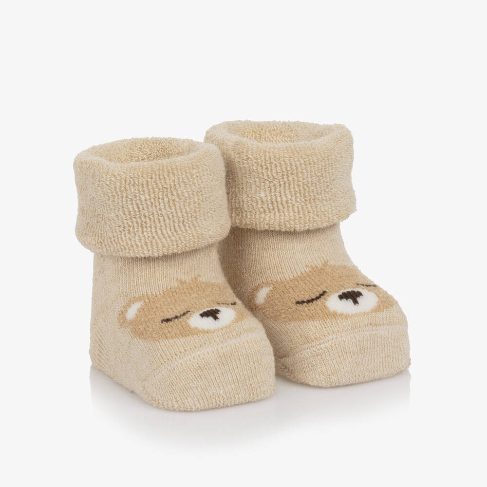 Falke-Beige Bear Cotton Baby Socks | Childrensalon
