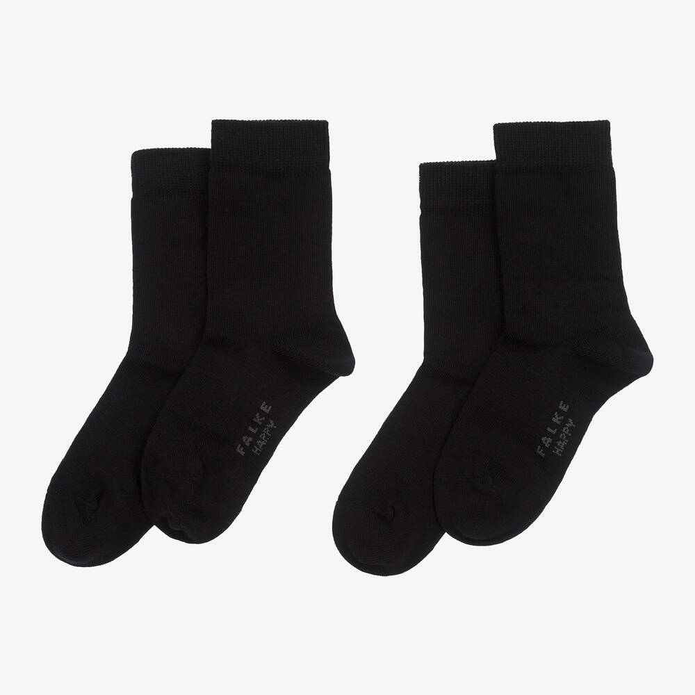 Falke-جوارب مزيج قطن لون أسود (عدد 2) | Childrensalon