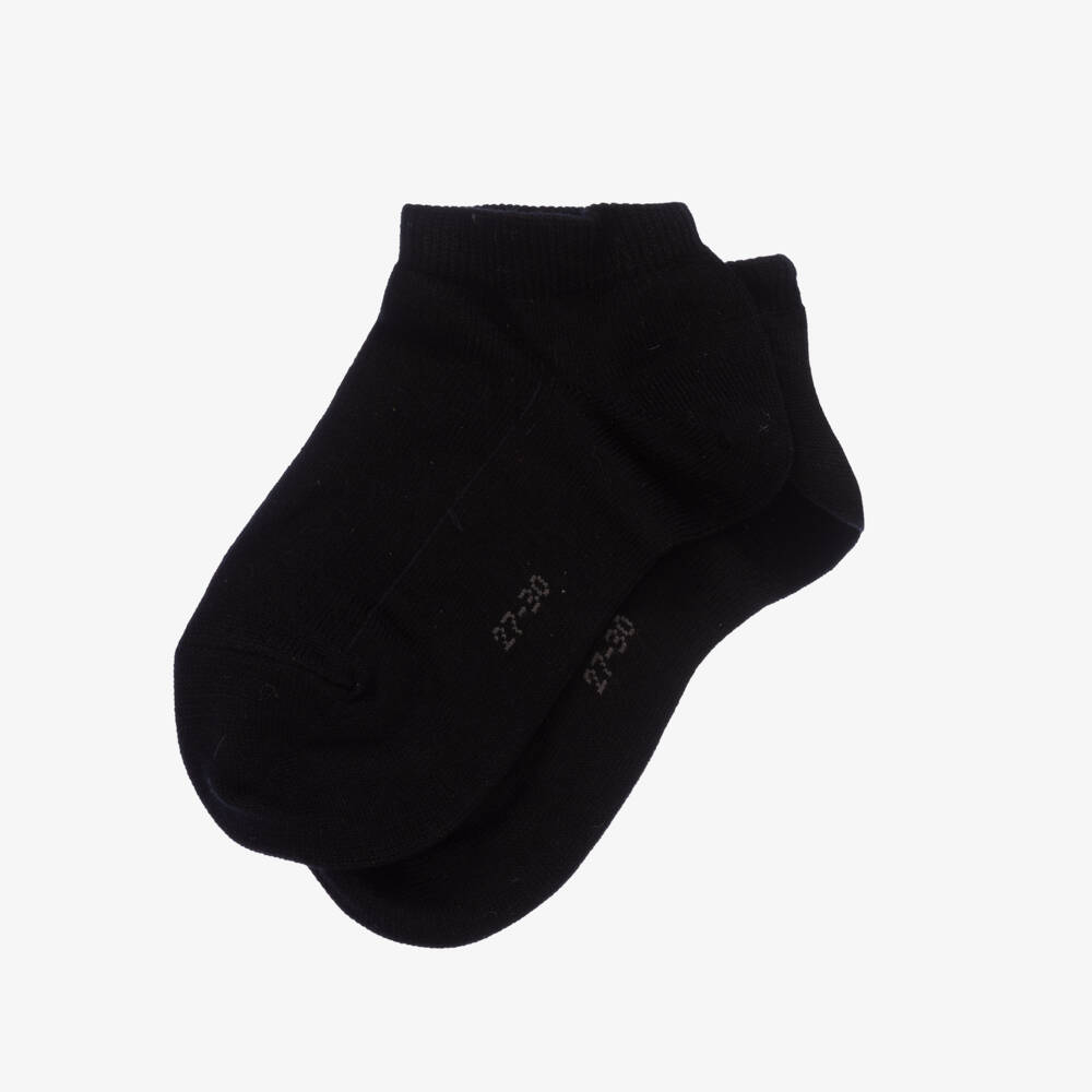 Falke-Black Cotton Low Ankle Socks | Childrensalon