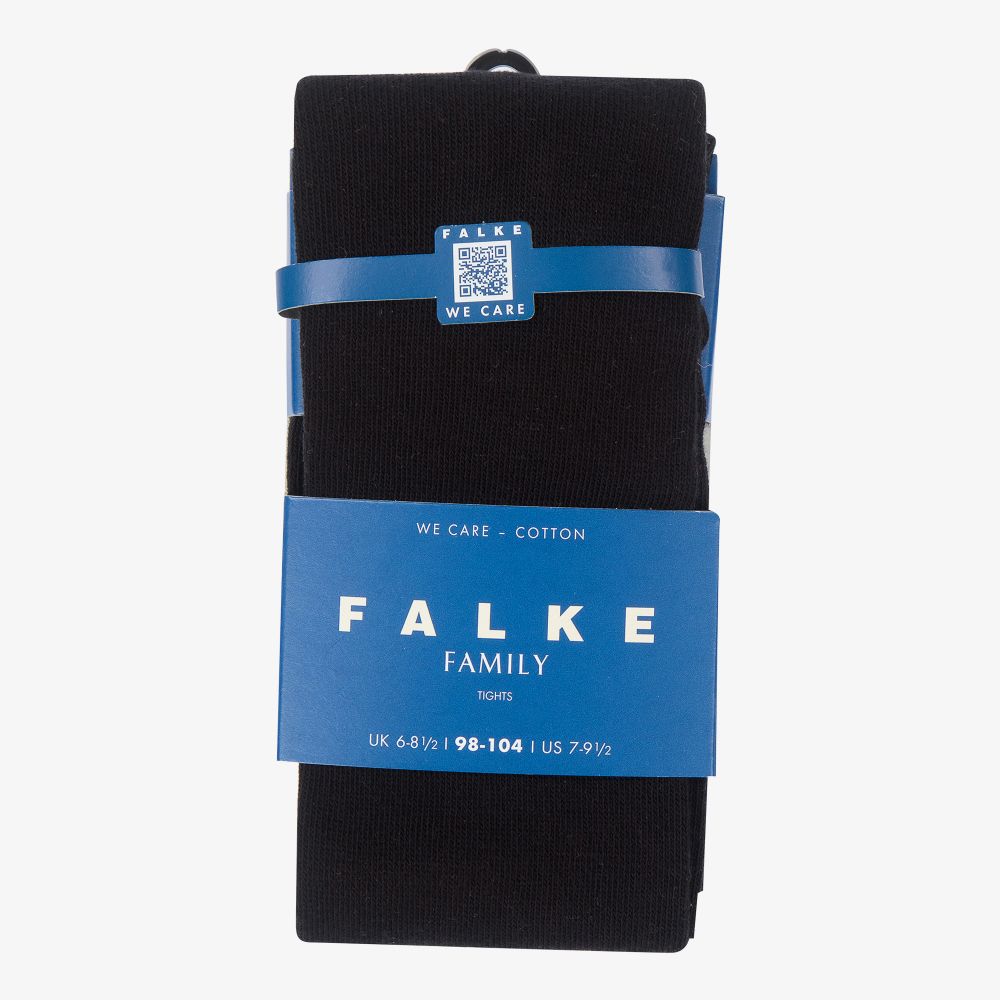 Falke-Black Cotton Tights | Childrensalon