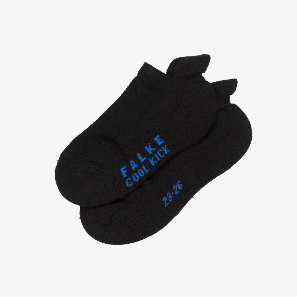 Falke-Black Trainer Socks | Childrensalon