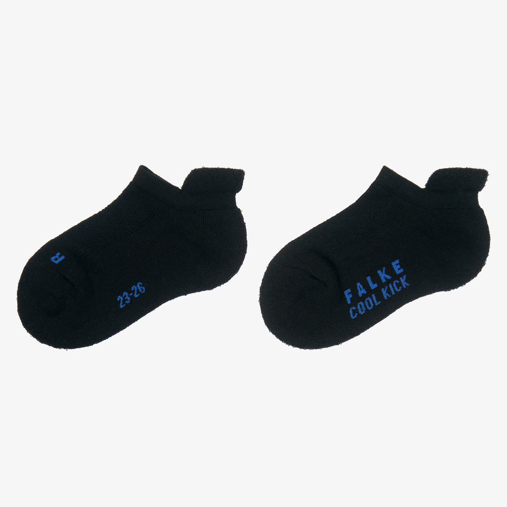 Falke-Black Trainer Socks | Childrensalon