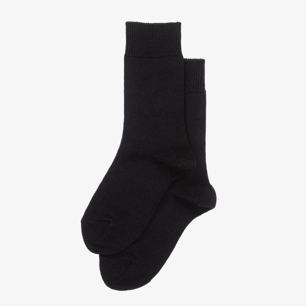 Falke-Black Wool Socks | Childrensalon
