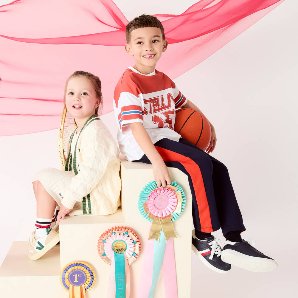 Falke-Blue & White Cotton Trainer Socks (2 Pack) | Childrensalon