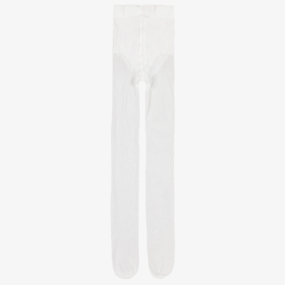 Falke-Girls Sheer White Matt Tights | Childrensalon