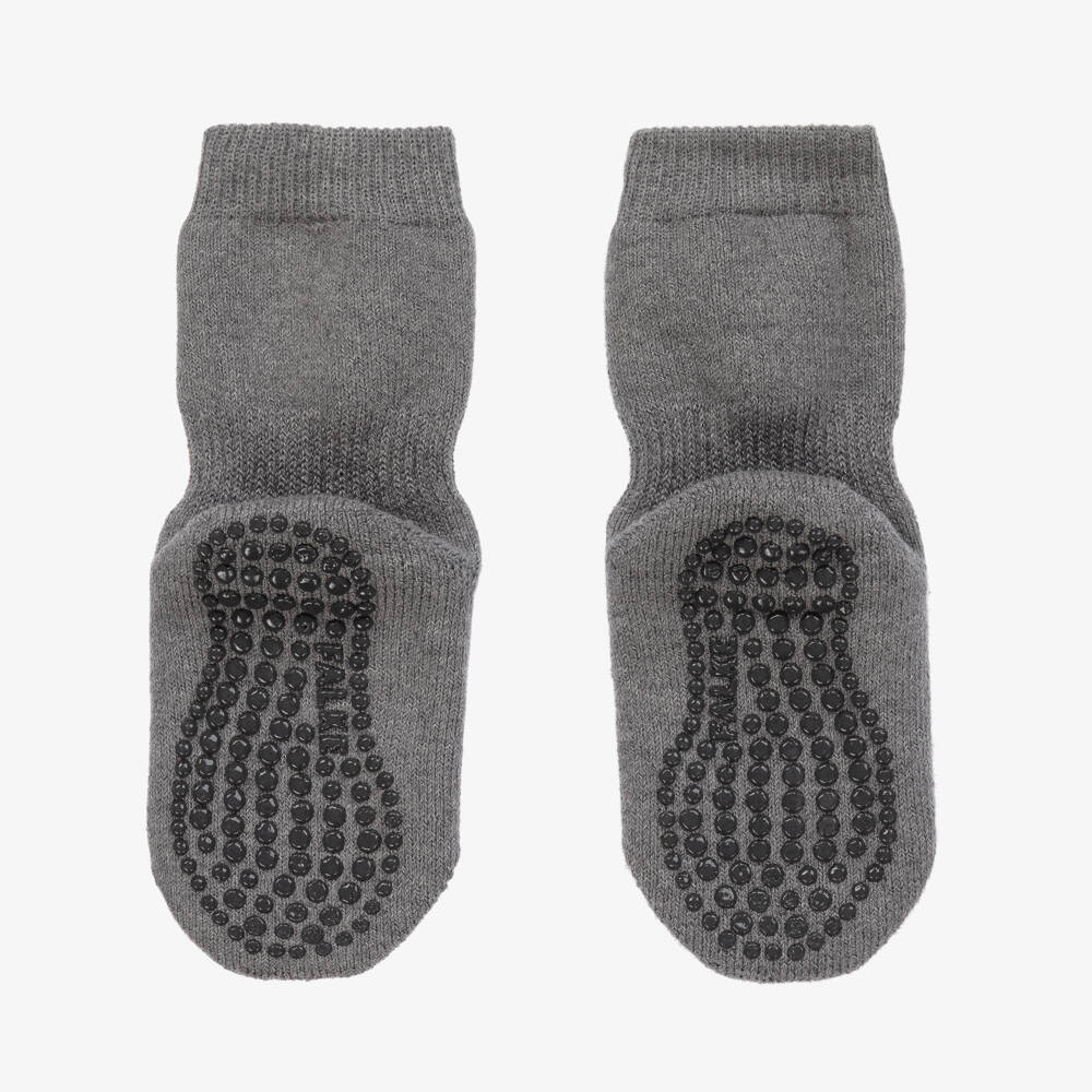 Falke-Grey Cotton & Merino Wool Slipper Socks | Childrensalon