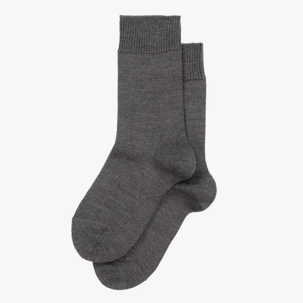 Falke-Grey Wool Socks | Childrensalon