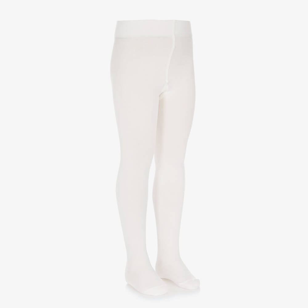 Falke-Кремовые трикотажные колготки из хлопка | Childrensalon