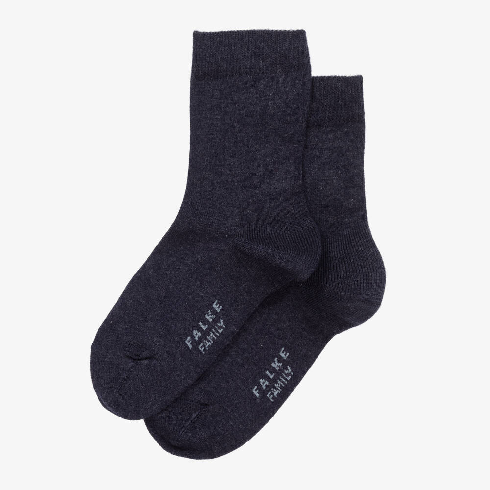 Falke-Navy Blue Cotton Ankle Length Socks | Childrensalon