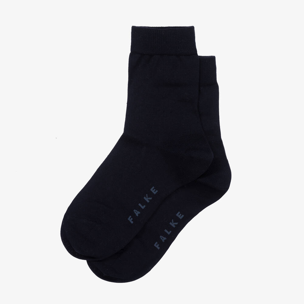 Falke-Navy Blue Cotton Ankle Socks | Childrensalon
