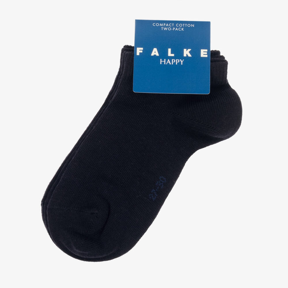 Falke-Navy Blue Cotton Trainer Socks (2 Pack) | Childrensalon