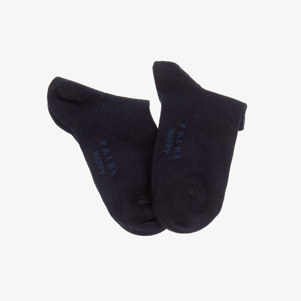 Falke-Navy Blue Cotton Trainer Socks (2 Pack) | Childrensalon