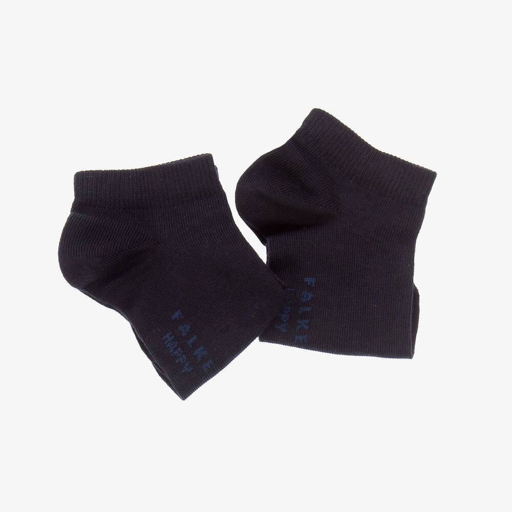 Falke-Navy Blue Cotton Trainer Socks (2 Pack) | Childrensalon