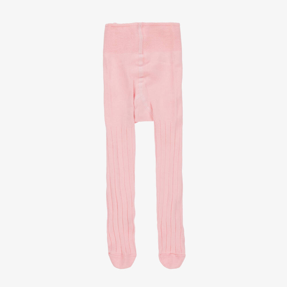 Falke-Pink Ribbed Cotton Baby Tights | Childrensalon