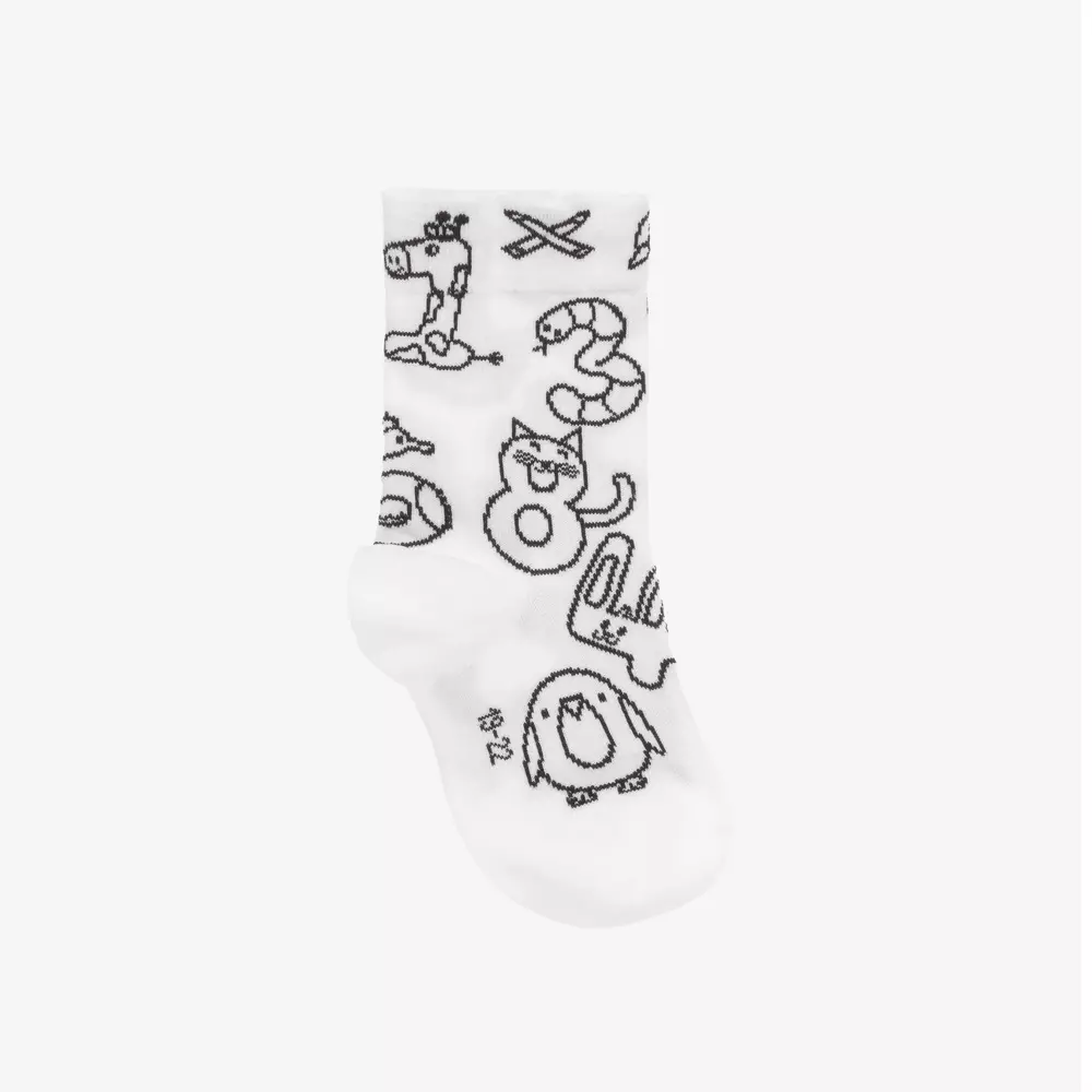 Falke-White Cotton Knit Colour-In Socks | Childrensalon