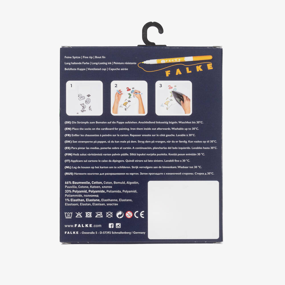 Falke-White Cotton Knit Colour-In Socks | Childrensalon