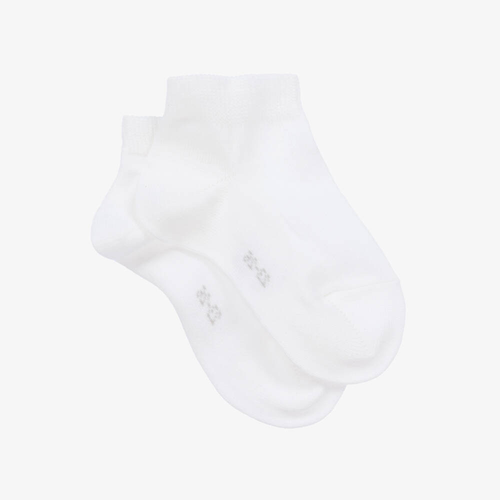 Falke-White Cotton Low Ankle Socks | Childrensalon