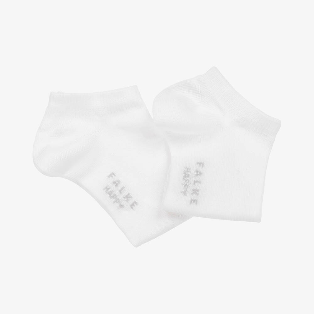 Falke-White Cotton Trainer Socks (2 Pack) | Childrensalon