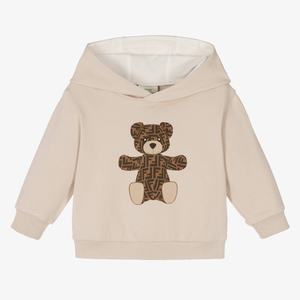 Fendi-Бежевая хлопковая худи с медвежонком | Childrensalon
