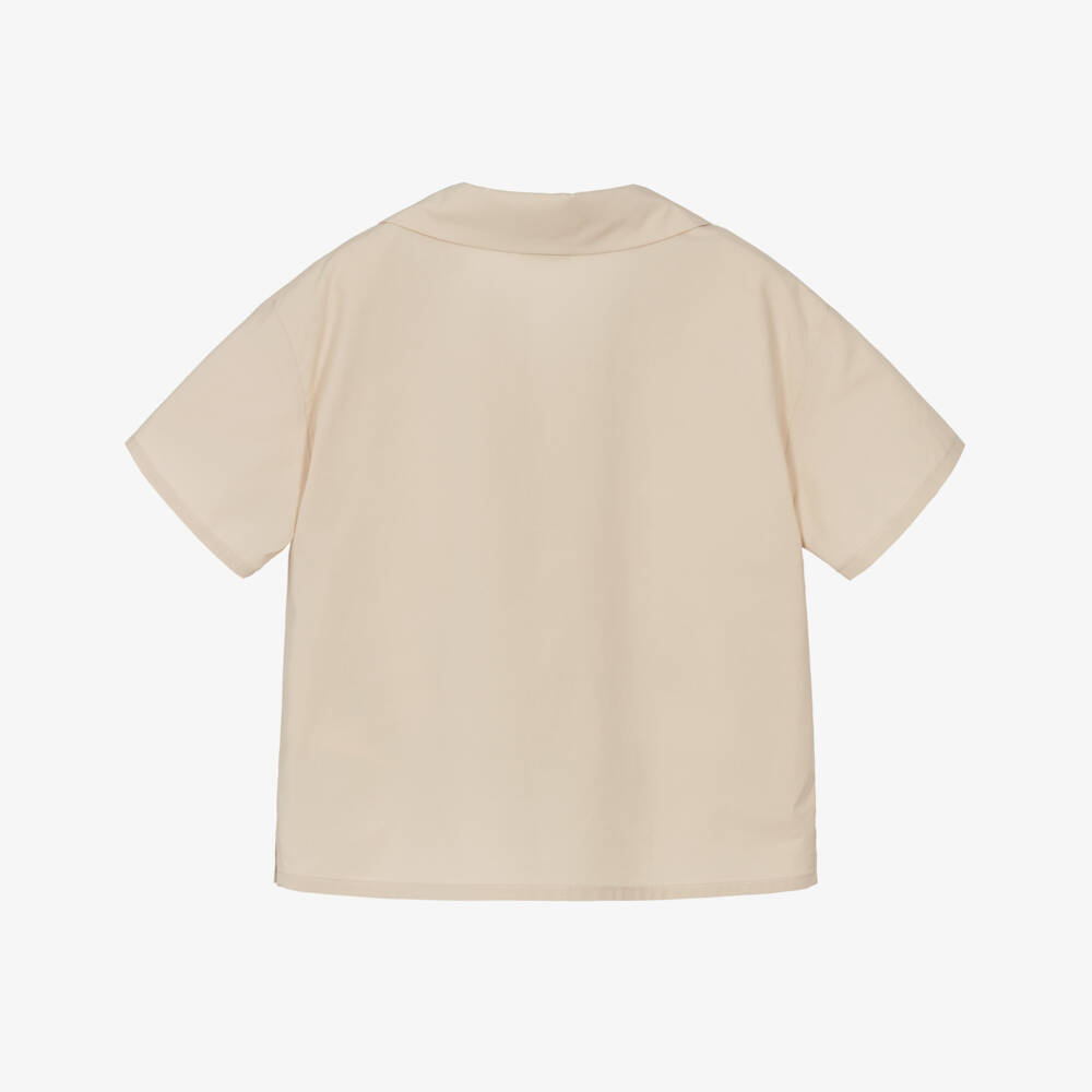 Fendi-Baby Boys Beige Cotton Shirt | Childrensalon