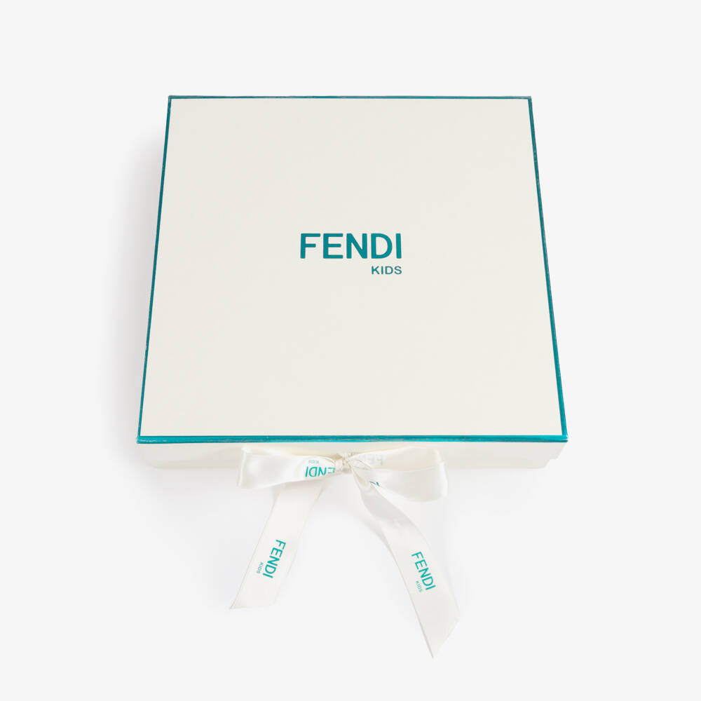 Fendi-Baby Boys Beige & White Cotton Shortie Gift Set | Childrensalon