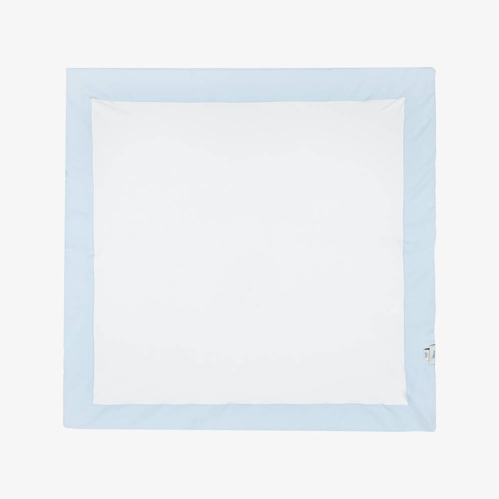 Fendi-Baby Boys Blue Padded Blanket with Logo Teddy (77cm) | Childrensalon