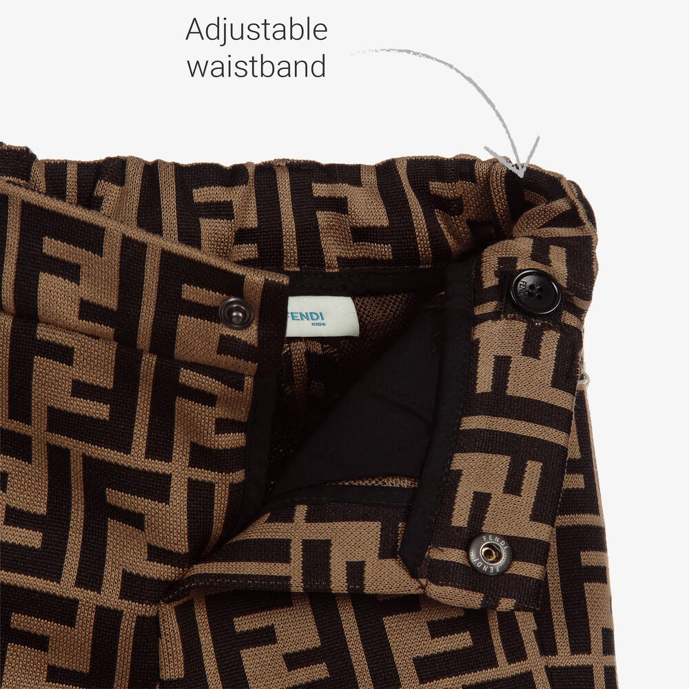 Fendi-Коричневые шорты из джерси с принтом FF для малышей | Childrensalon