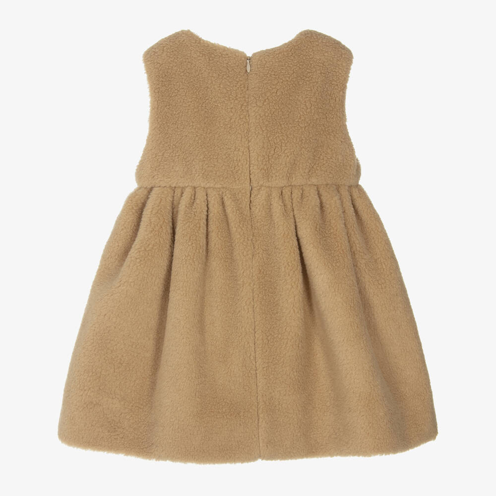 Fendi-فستان تيدي فليس لون بيج للمولودات | Childrensalon