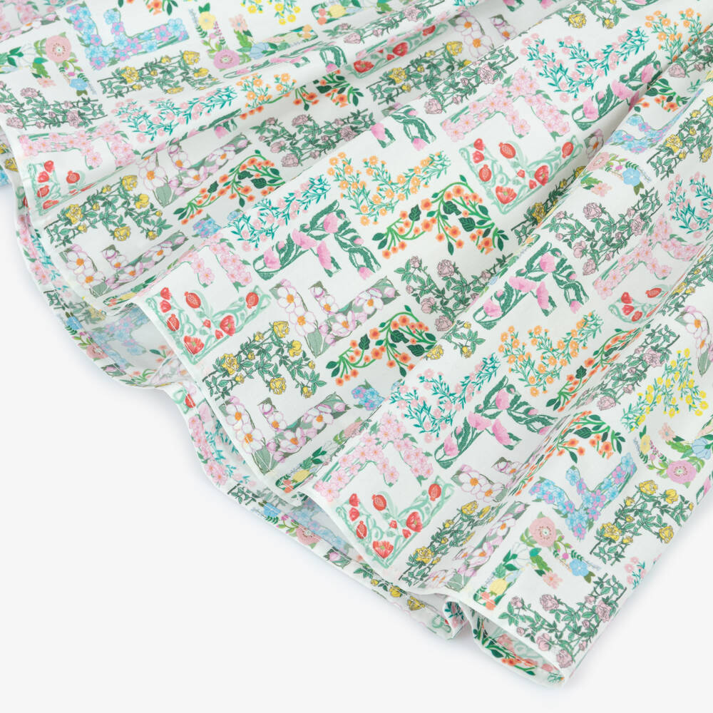 Fendi-Baby Girls Green FF Floral Logo Dress | Childrensalon