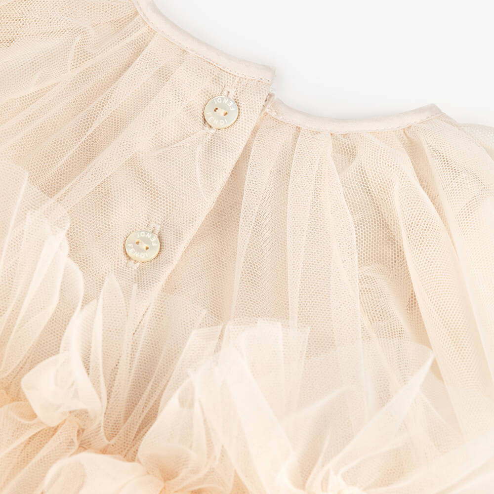 Fendi-Baby Girls Pastel Peach Pink Tulle Dress | Childrensalon