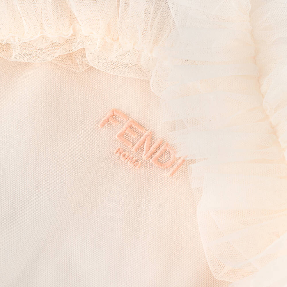 Fendi-Baby Girls Pastel Peach Pink Tulle Dress | Childrensalon