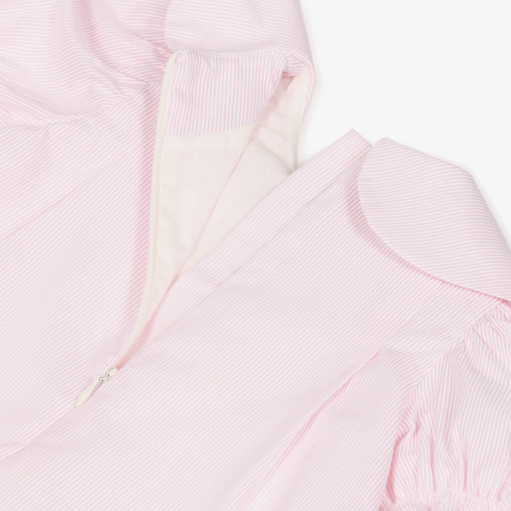 Fendi-فستان بياقة فيونكة قطن لون زهري للمولودات | Childrensalon