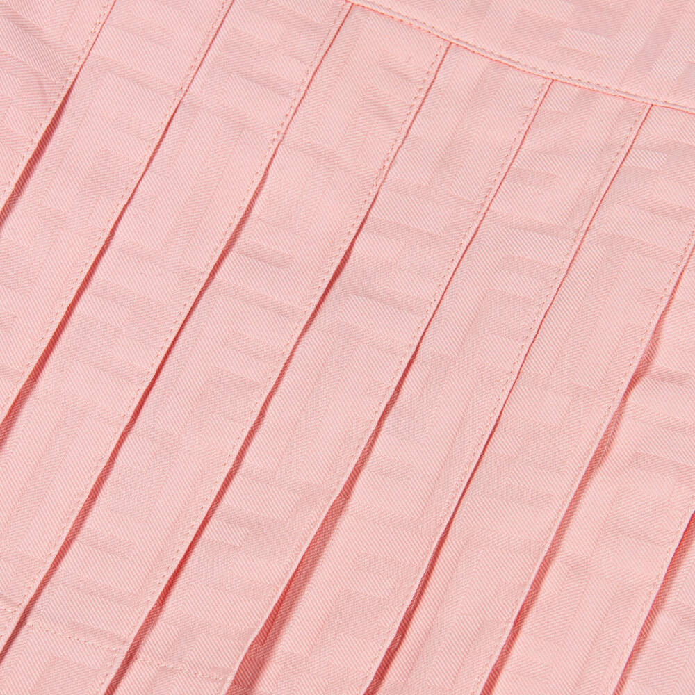 Fendi-Baby Girls Pink Cotton FF Logo Shirt & Skirt Set | Childrensalon