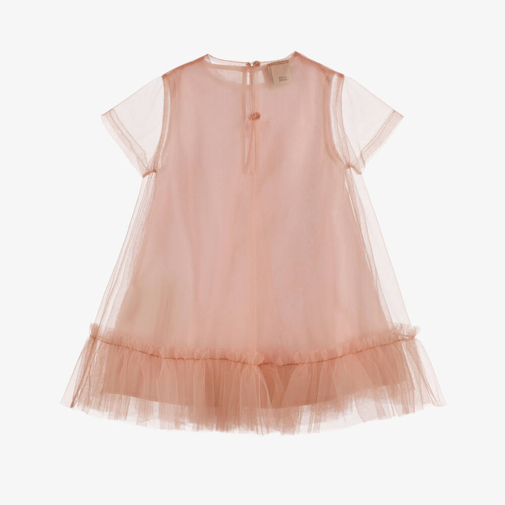 Fendi-فستان تول لون زهري للمولودات | Childrensalon