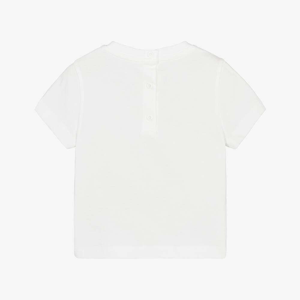 Fendi-Футболка белая с принтом банта для малышек | Childrensalon