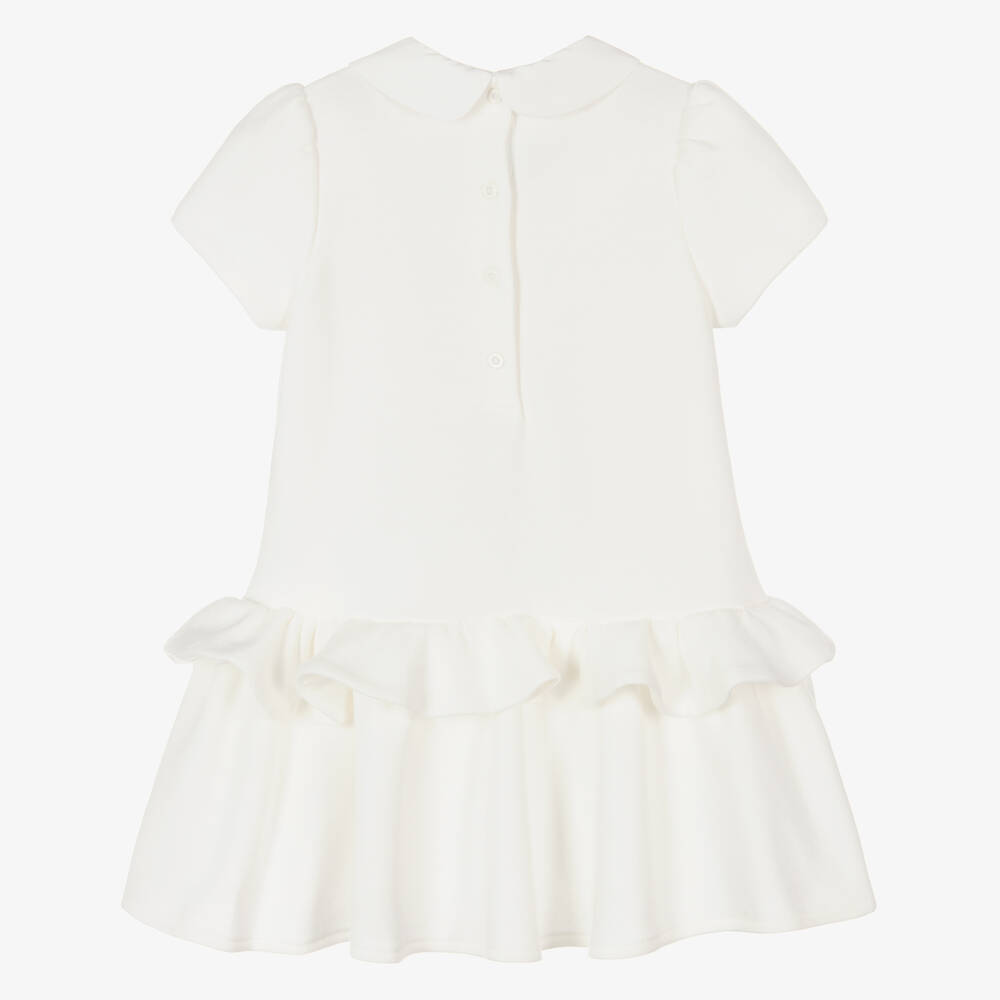 Fendi-فستان بفيونكة قطن لون أبيض | Childrensalon
