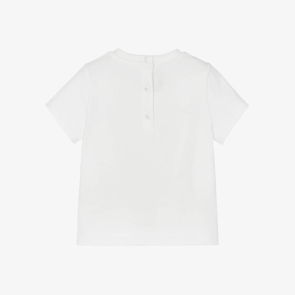 Fendi-Baby Girls White Cotton Ice Cream Motif T-Shirt | Childrensalon