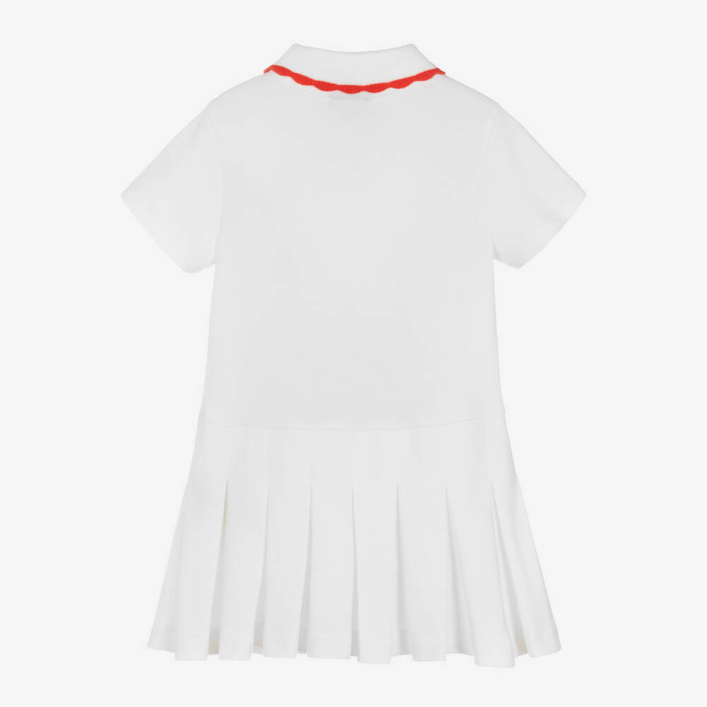 Fendi-فستان بولو قطن لون أبيض للبنات الرضع | Childrensalon