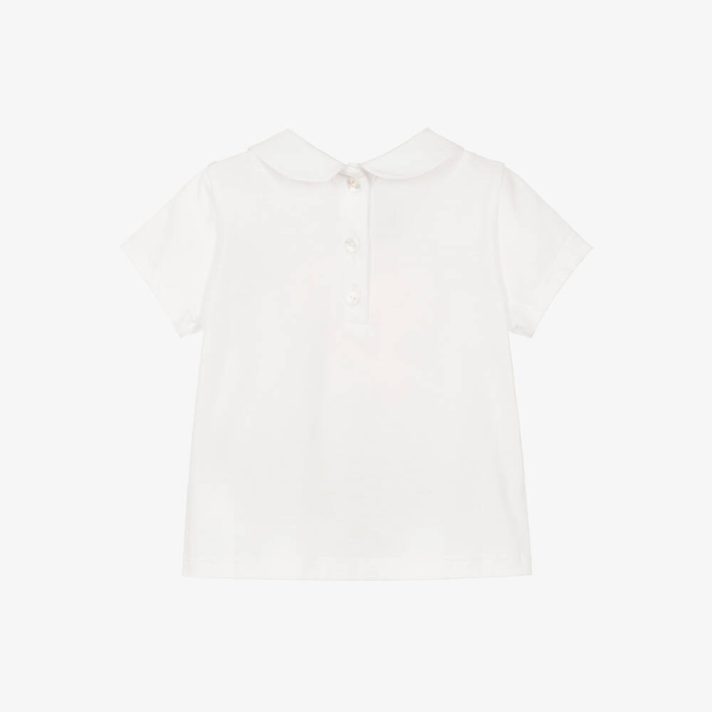 Fendi-تيشيرت قطن لون أبيض للمولودات | Childrensalon