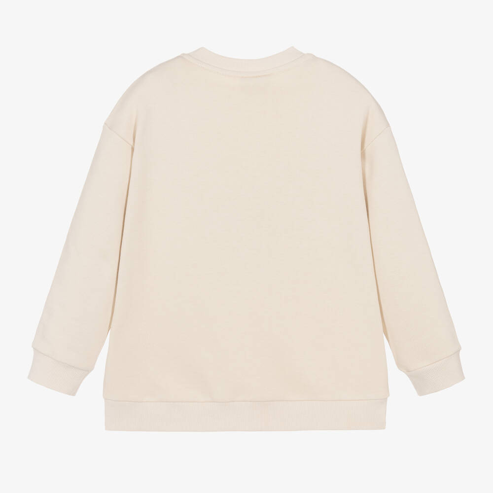 Fendi-Beige Cotton Character Sweatshirt | Childrensalon