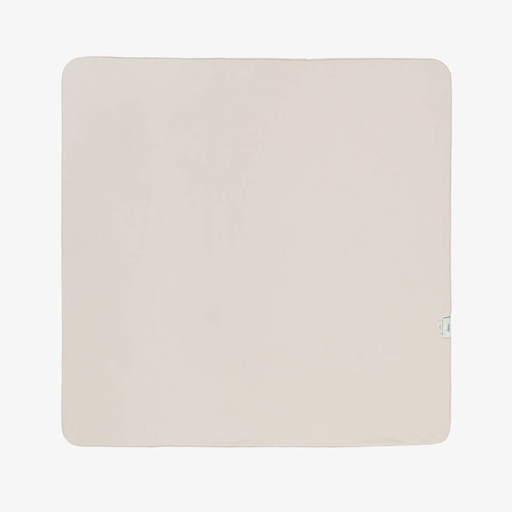 Fendi-Beige Cotton FF Jacquard Baby Blanket (79cm) | Childrensalon