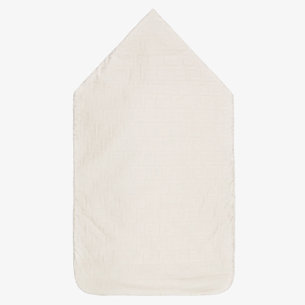 Fendi-Beige Cotton Jacquard FF Logo Nest (80cm) | Childrensalon