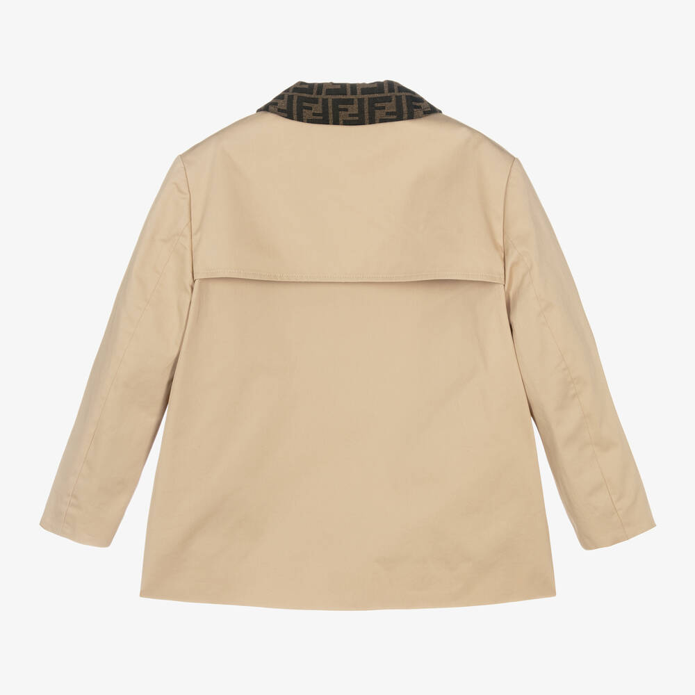 Fendi-Beige Cotton Trench Jacket | Childrensalon