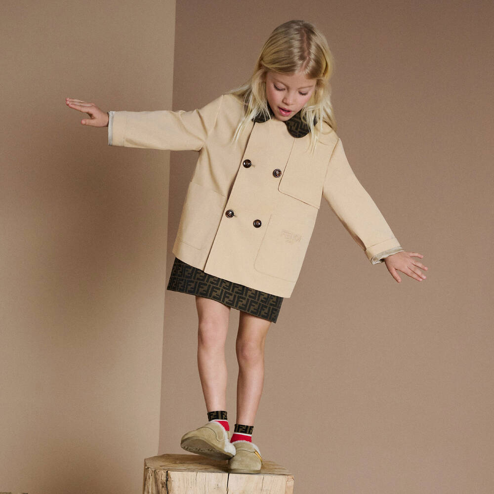 Fendi - Beige Cotton Trench Jacket | Childrensalon