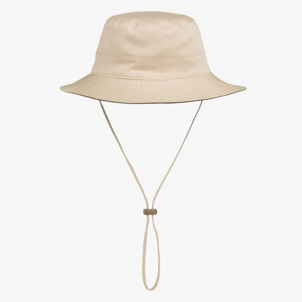 Fendi-قبعة باكيت قطن تويل لون بيج | Childrensalon