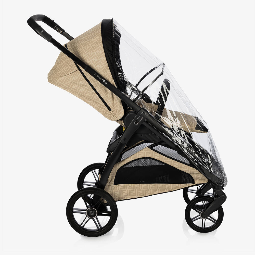 Fendi-Beige FF Logo Stroller | Childrensalon
